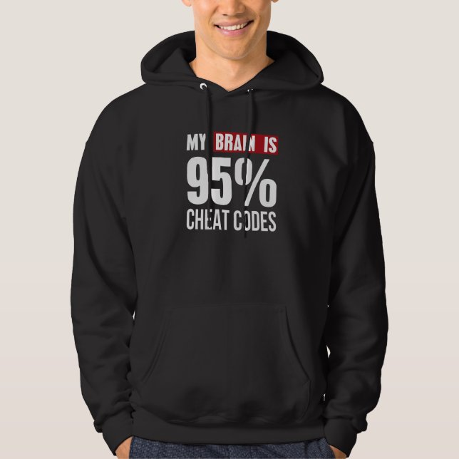 My Brain Is 95 Cheat Codes Coder Programmer Tee (Front)