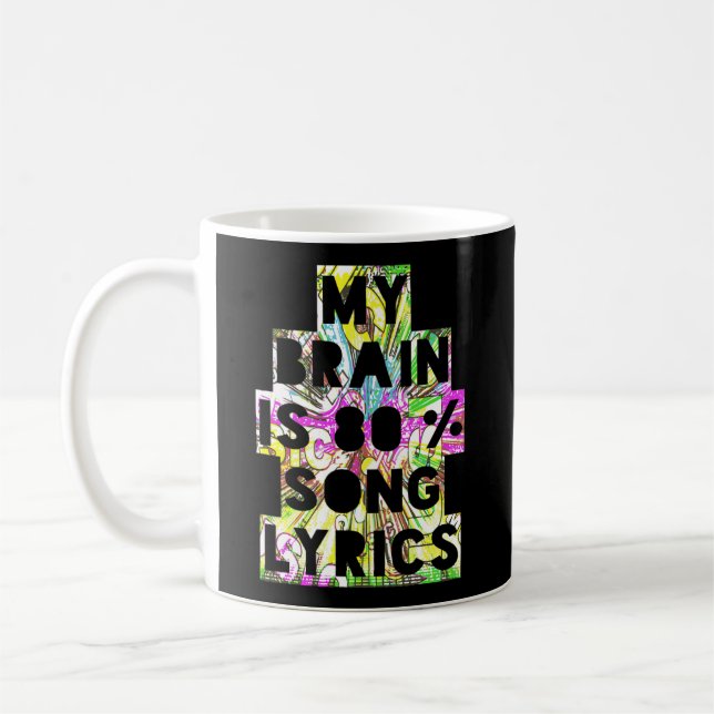 My Brain Is Eighty Percent Song Lyrics Funny Perfo Coffee Mug (Left)