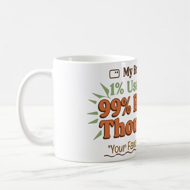 My Brain Tabs Retro Coffee Mug  (Left)