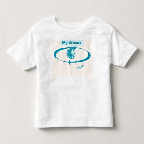 My Brands" Elegant Blue Lion Logo Custom Design Toddler T-shirt