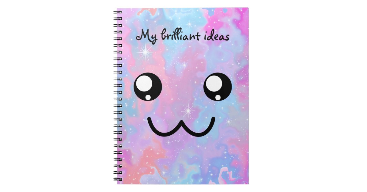 My Brilliant Ideas Cute Face Pastel Kawaii Notebook Zazzle Com