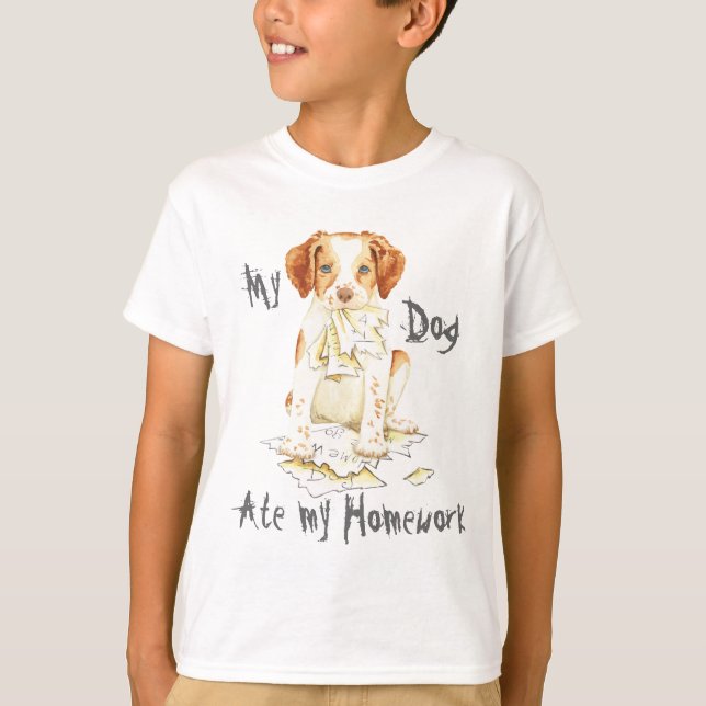 My Brittany Ate My Homework T-Shirt (Front)