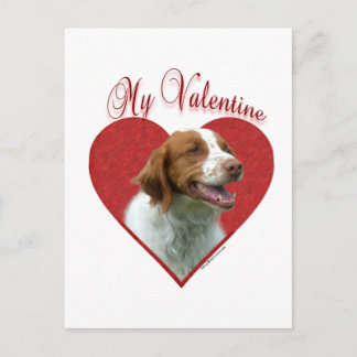 My Brittany Spaniel Valentine Holiday Postcard