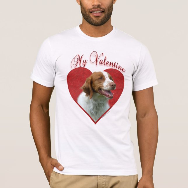My Brittany Spaniel Valentine T-Shirt (Front)