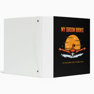 My Broom Broke Swimming Halloween Outfit Design 3 Ring Binder