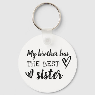 my brother has the best sister cute heart scribble keychain
