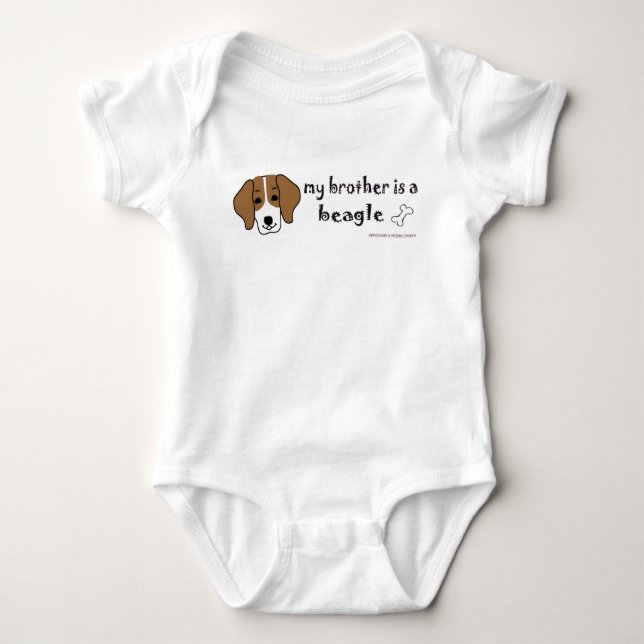 My brother is a Beagle Baby Bodysuit (Front)