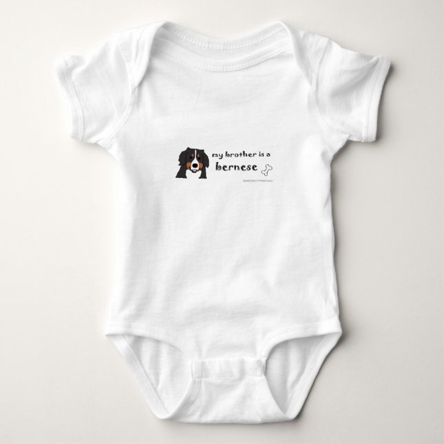 my brother is a bernese mountain dog baby bodysuit (Front)