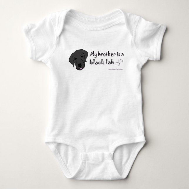 My brother is a Black Lab Baby Bodysuit (Front)