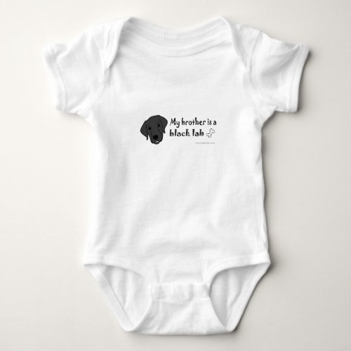 my brother is a black lab baby bodysuit