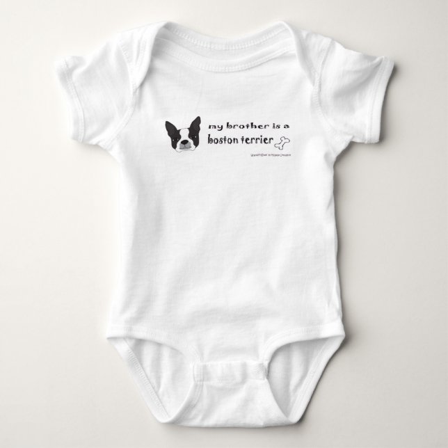 My brother is a Boston Terrier Baby Bodysuit (Front)
