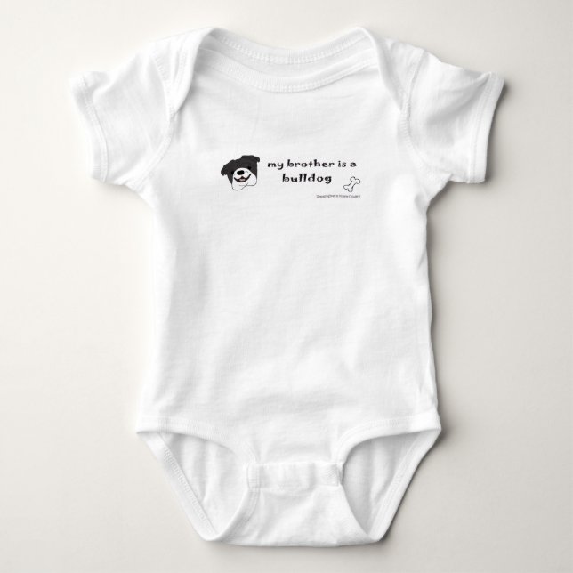 My brother is a bulldog baby bodysuit (Front)