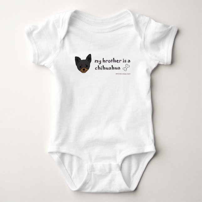 My brother is a Chihuahua Baby Bodysuit (Front)