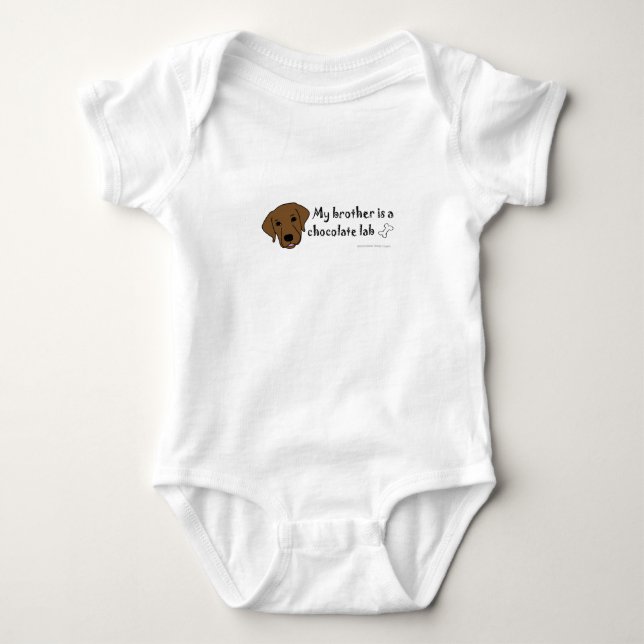 my brother is a chocolate lab baby bodysuit (Front)