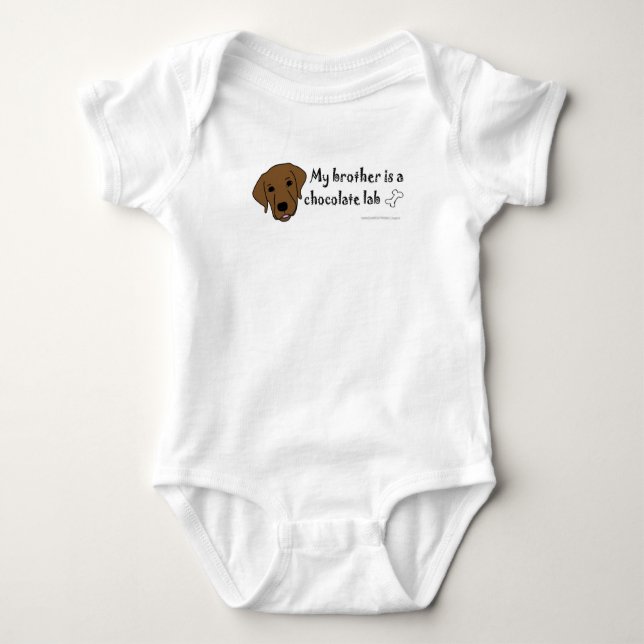 My brother is a Chocolate Lab Baby Bodysuit (Front)