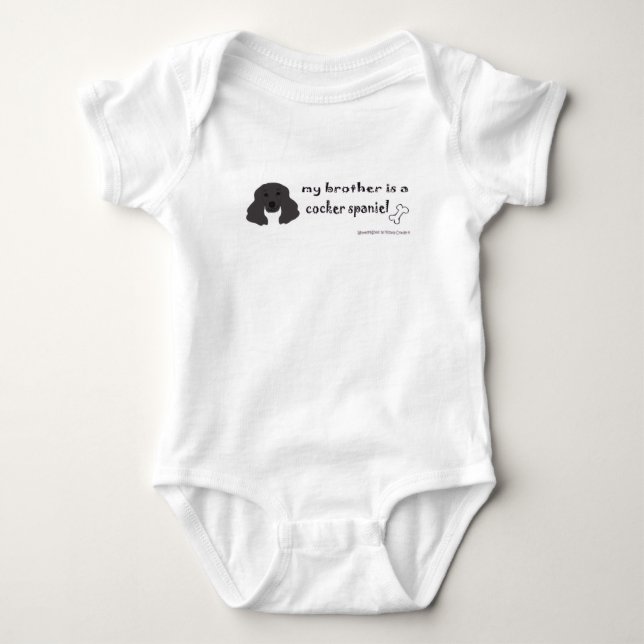 My brother is a Cocker Spaniel Baby Bodysuit (Front)