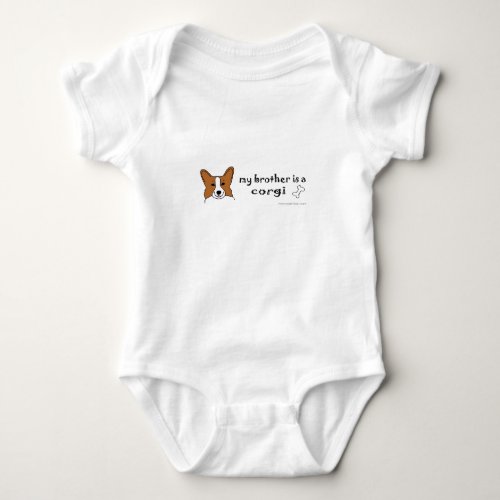 my brother is a corgi more breeds baby bodysuit