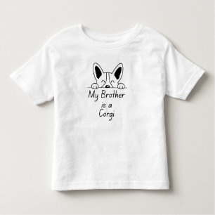 'My Brother is a Corgi' Playful Dog Loving Family Toddler T-shirt