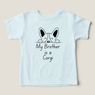 'My Brother is a Corgi' Playful Dog Loving Family Toddler T-shirt