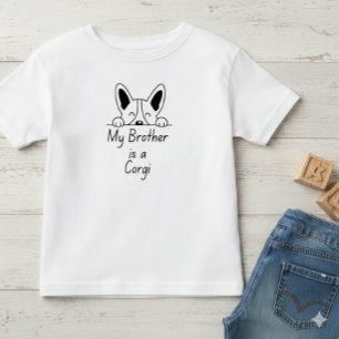 'My Brother is a Corgi' Playful Dog Loving Family Toddler T-shirt