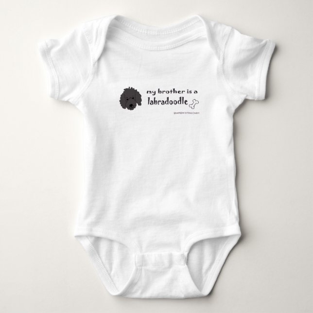 My brother is a Labradoodle  Baby Bodysuit (Front)