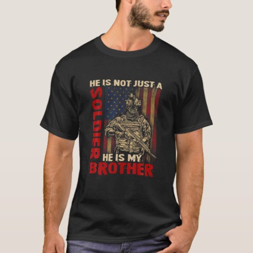 My Brother Is A Soldier Proud Army Sister USA Flag T_Shirt