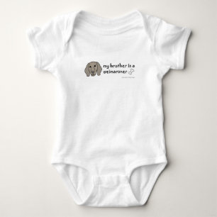 My brother is a weimaraner baby bodysuit