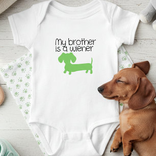 My Brother is a Wiener Outfit Baby Announcement Bodysuit