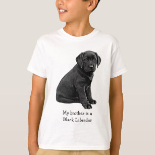 My brother is Black Lab - Black Lab Cute Puppy T-Shirt