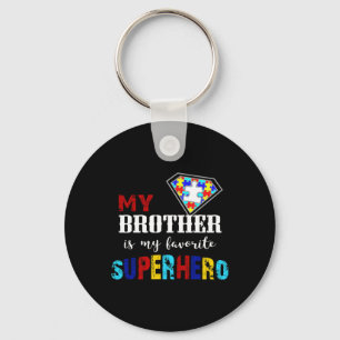 My Brother Is My Favorite Superhero Autism Awarene Keychain