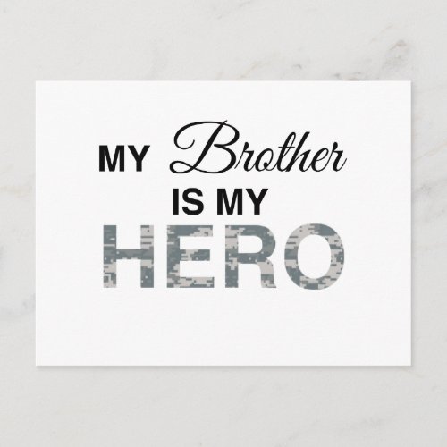 My Brother is my Hero Digital Camouflage Postcard