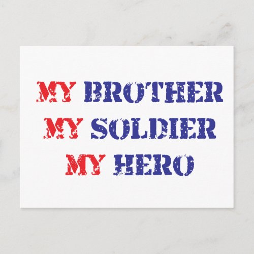 My brother my soldier my hero postcard