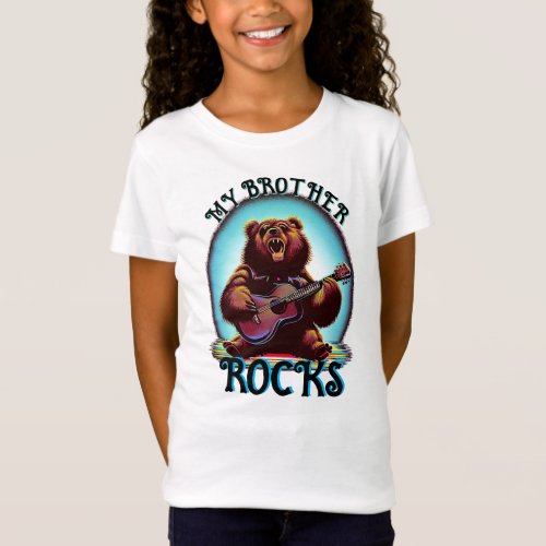 My Brother Rocks Colorful Bear T_Shirt