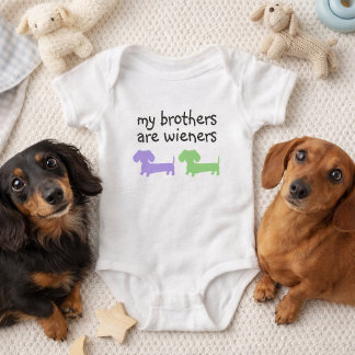 My Brothers are Wieners | Double Dachshund Baby Bodysuit