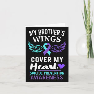 My Brother's Wings Cover Heart Suicide Awareness R Card