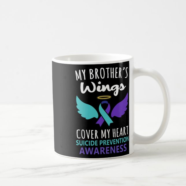 My Brother's Wings Cover Heart Suicide Awareness R Coffee Mug (Right)