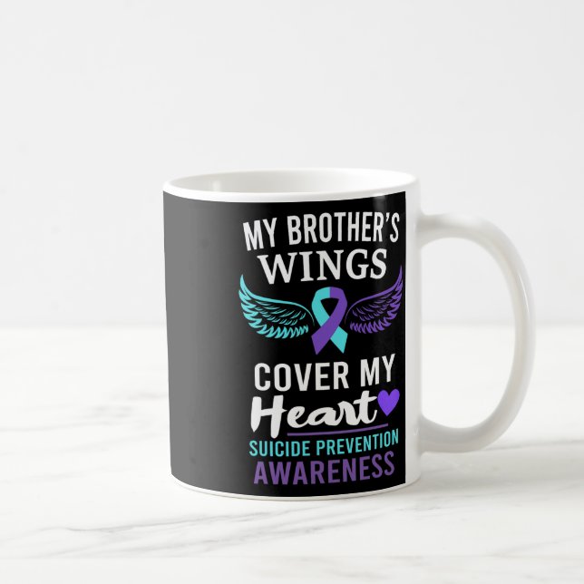 My Brother's Wings Cover Heart Suicide Awareness R Coffee Mug (Right)