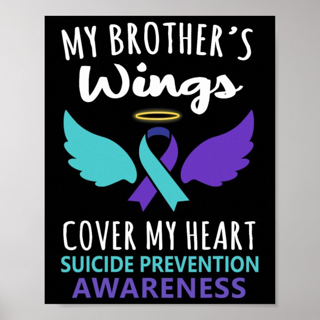 My Brother's Wings Cover Heart Suicide Awareness R Poster (Front)