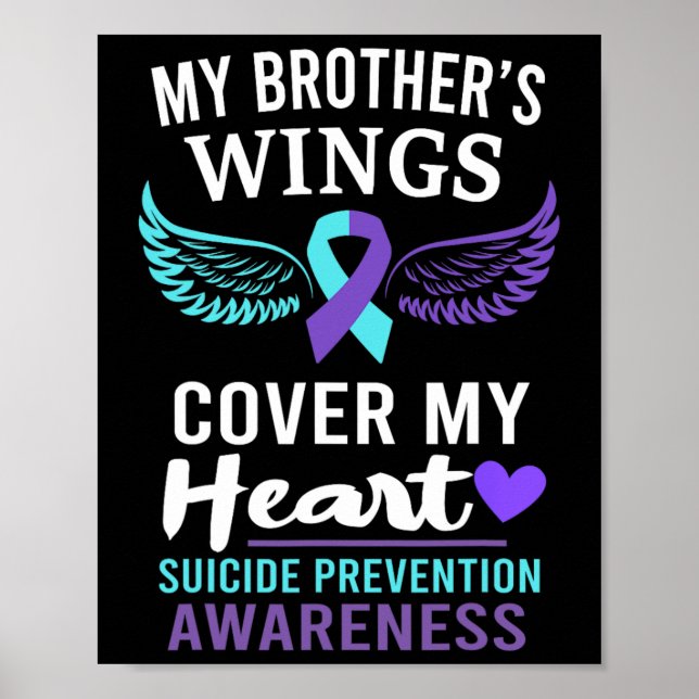 My Brother's Wings Cover Heart Suicide Awareness R Poster (Front)