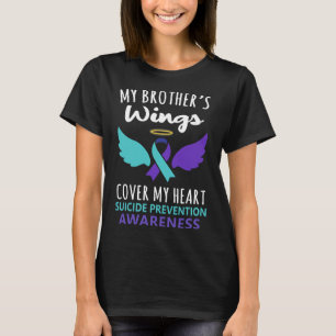 My Brother's Wings Cover Heart Suicide Awareness R T-Shirt