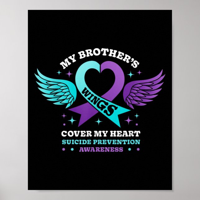 My Brothers Wings Cover My Heart Suicide Preventio Poster (Front)