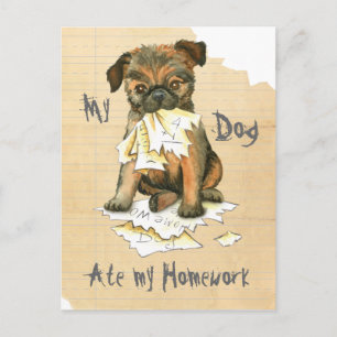 My Brussels Griffon Ate My Homework Postcard