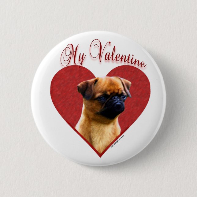 My Brussels Griffon Valentine Pinback Button (Front)
