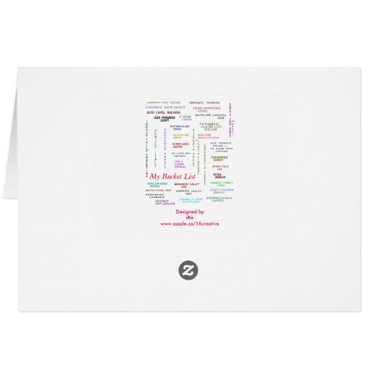 My Bucket List for Travel (Back Horizontal)