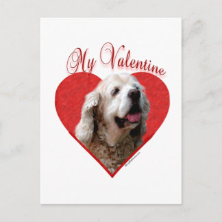 My Buff Cocker Spaniel Valentine Holiday Postcard