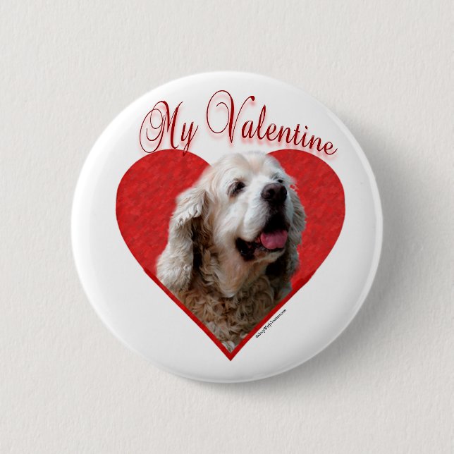 My Buff Cocker Spaniel Valentine Pinback Button (Front)