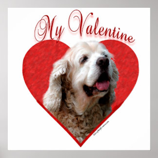 My Buff Cocker Spaniel Valentine Poster