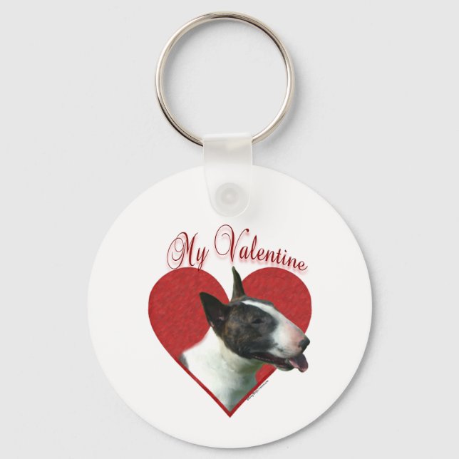 My Bull Terrier Valentine Keychain (Front)