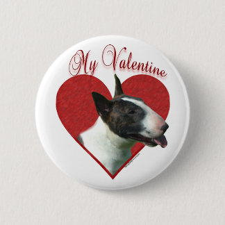 My Bull Terrier Valentine Pinback Button