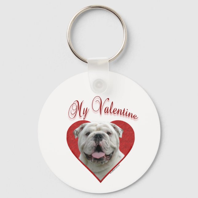 My Bulldog Valentine Keychain (Front)
